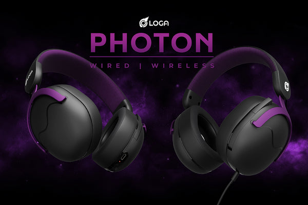 LOGA Photon gaming headsets come in two versions: wired and wireless.