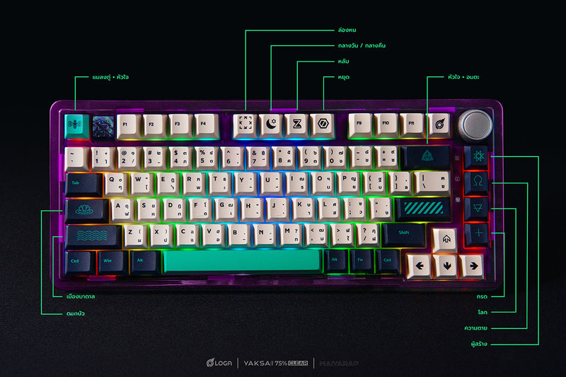 LOGA YAKSA  PRO 75% Clear : Maiyarap edition : Tri-mode wireless Mechanical keyboard