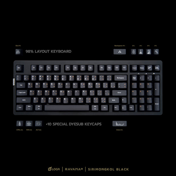 LOGA RAVANA 2 SIRIMONGKOL : BLACK EDITION (TRI-MODE MECHANICAL KEYBOARD)