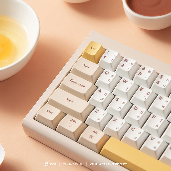 LOGA Yaksa 65AL Aluminum wireless mechanical keyboard : Vanilla Caramel Biscuits