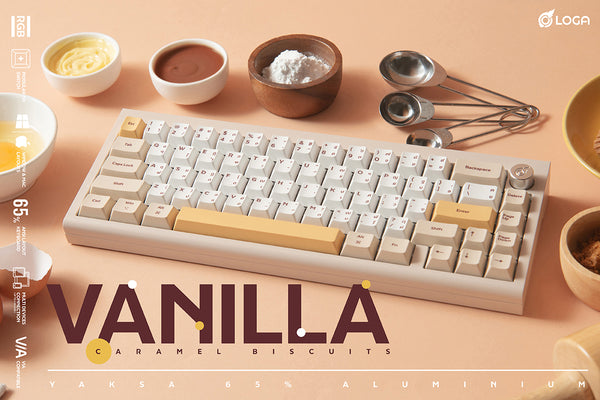 LOGA Yaksa 65AL Aluminum wireless mechanical keyboard : Vanilla Caramel Biscuits