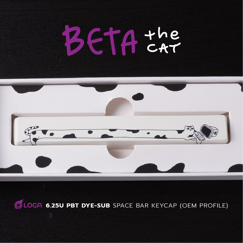 Beta the cat Space bar PBT Dyesub 6.25U keycap