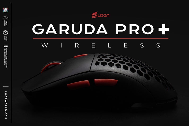 LOGA Garuda PRO + wireless gaming mouse [Hot swappable battery] [ Black ]